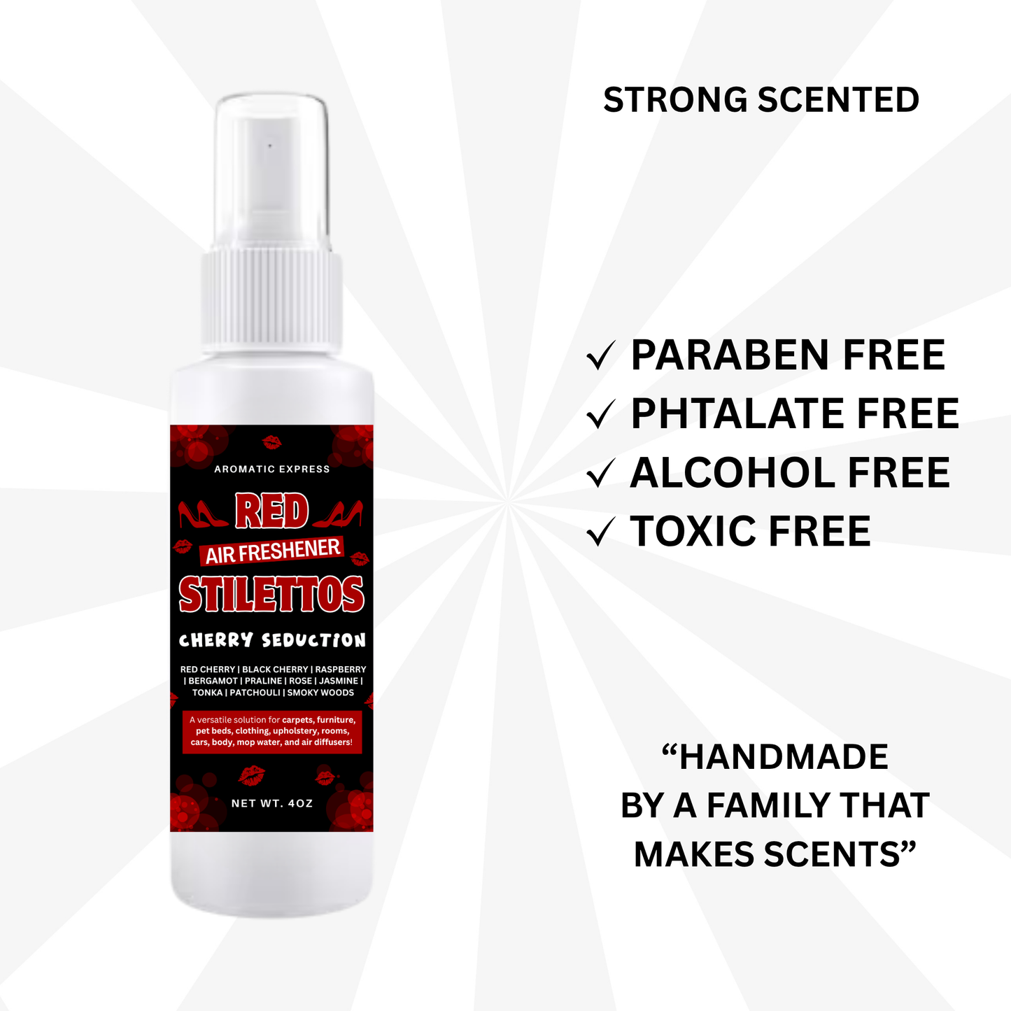 Red Stilettos Room + Linen Air Freshener Spray | Odor Eliminator Spray | Bathroom Spray
