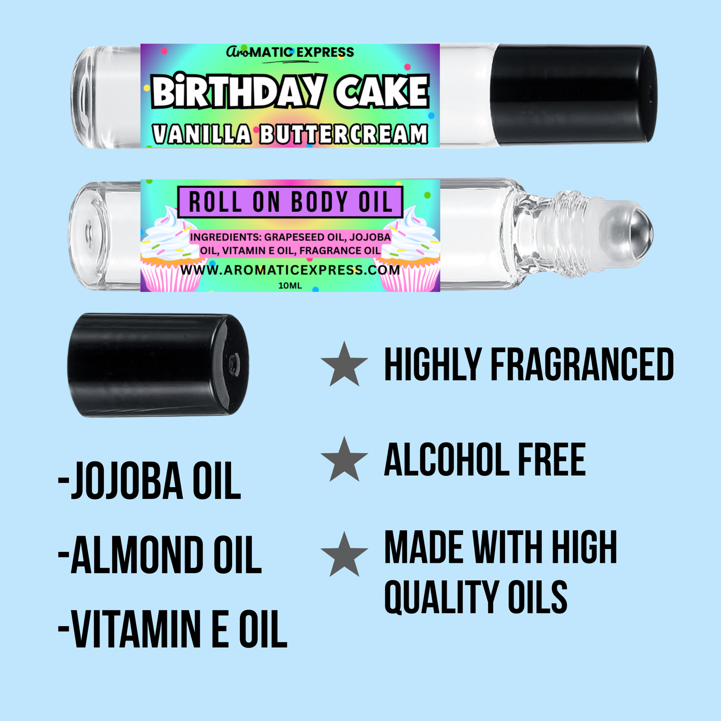 Birthday Cake Vanilla Buttercream Frosting Roll On Body Oil