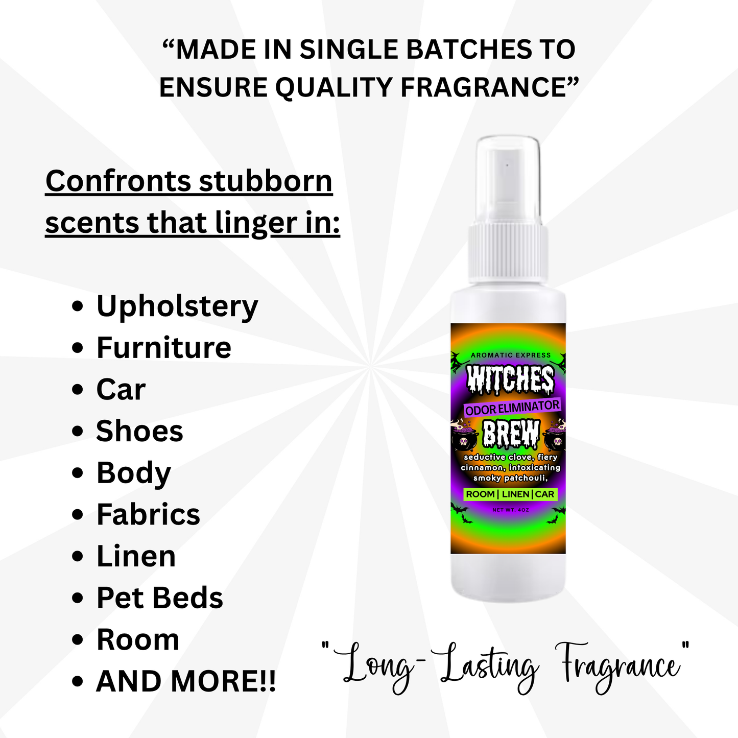 Witches Brew Room + Linen Air Freshener Spray | Odor Eliminator Spray | Bathroom Spray