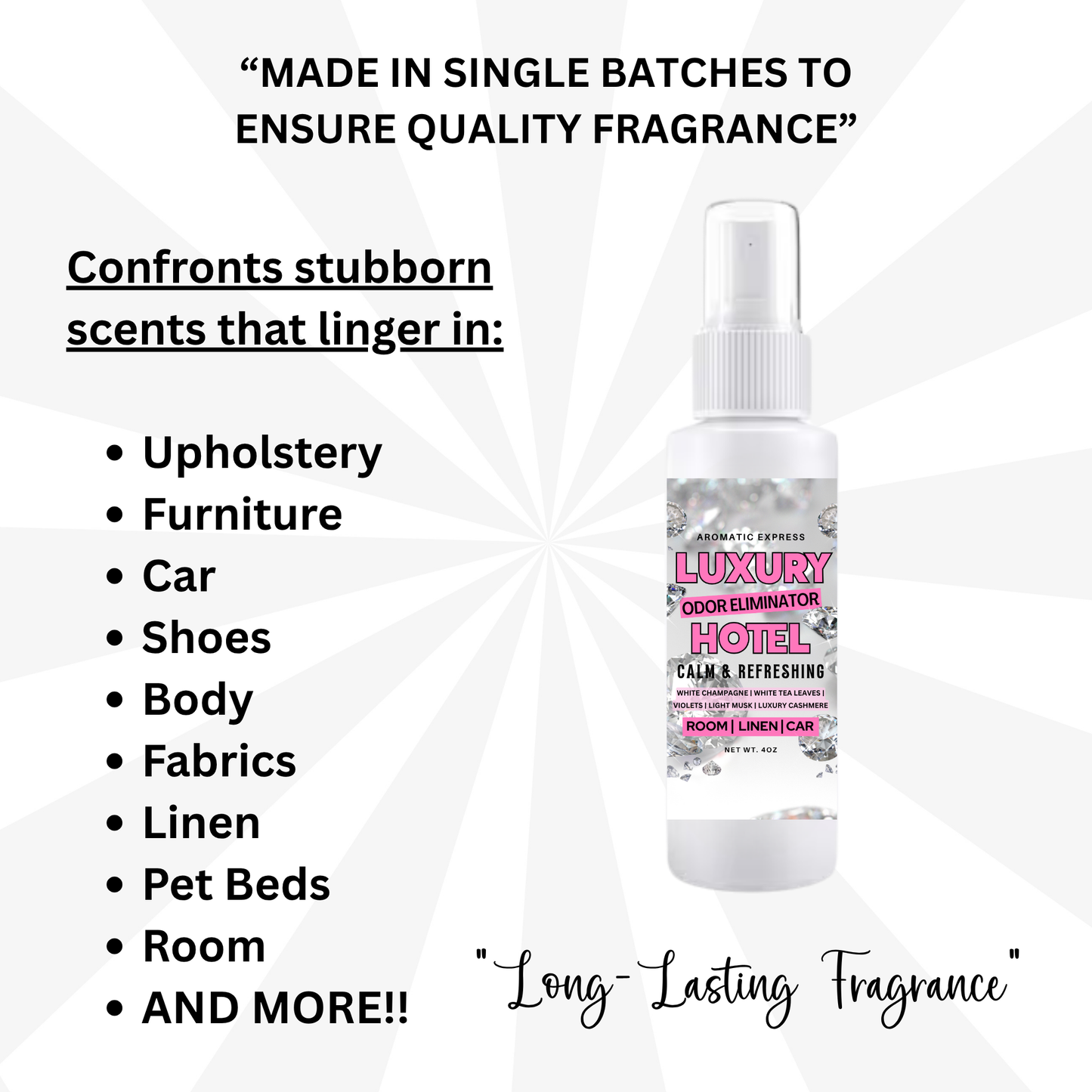 Luxury Hotel Room + Linen Air Freshener Spray | Odor Eliminator Spray | Bathroom Spray