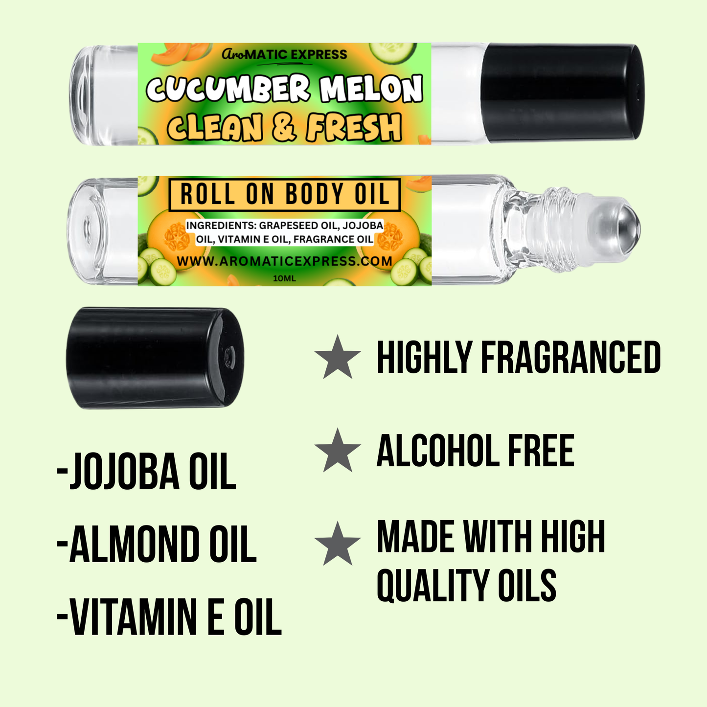 Cucumber Melon Roll On Body Oil