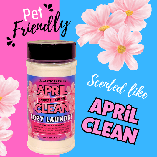 April Clean Carpet Freshener | 18 oz Sprinkle Jar | Odor Eliminator Powder
