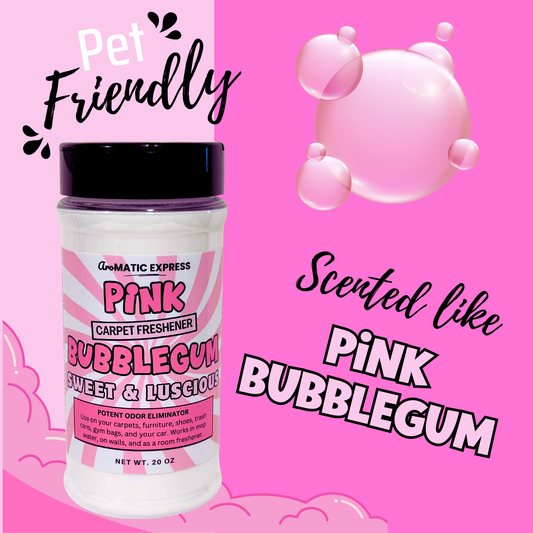 Pink Bubblegum Carpet Freshener | 18 oz Sprinkle Jar | Odor Eliminator Powder