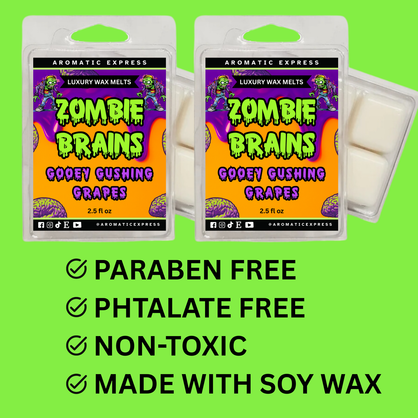 Zombie Brain Gooey Gushing Grapes Spice Luxury Wax Melt