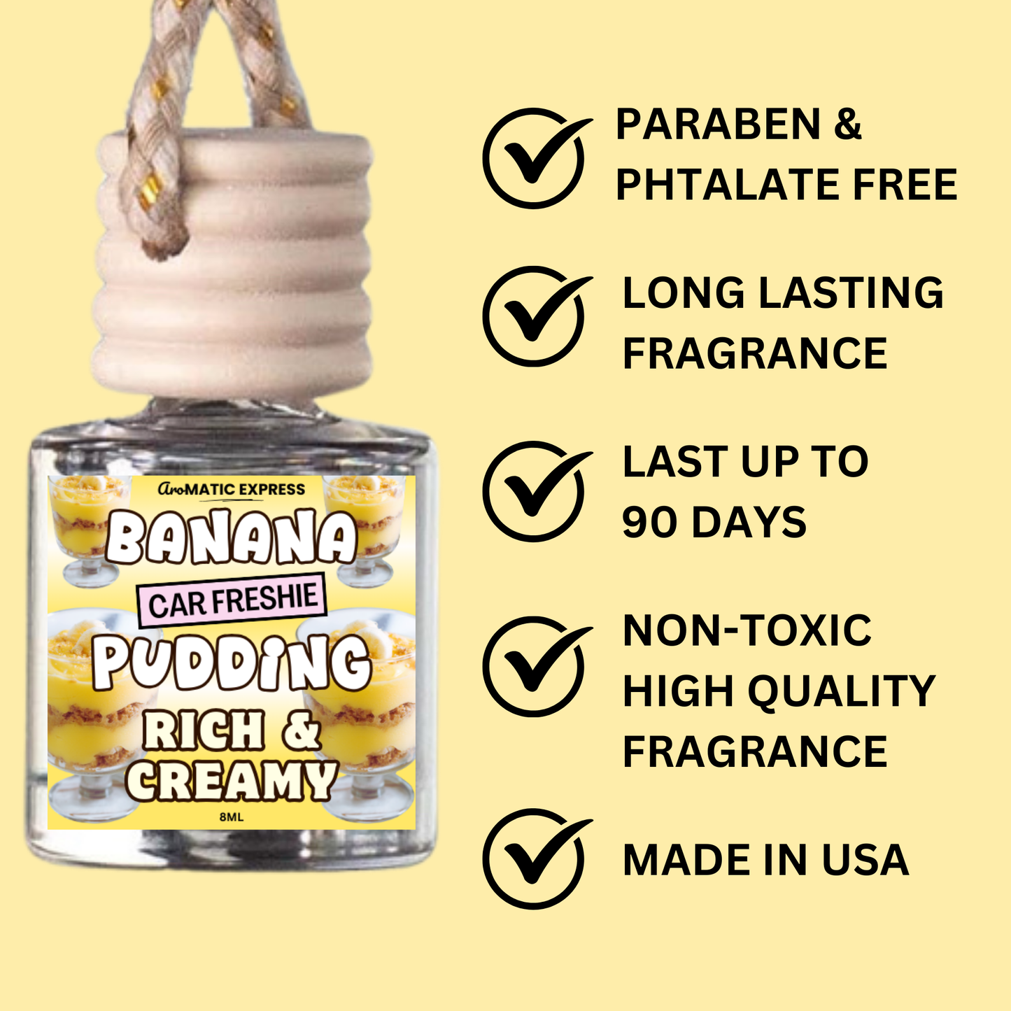 Banana Pudding Scented Car Freshie