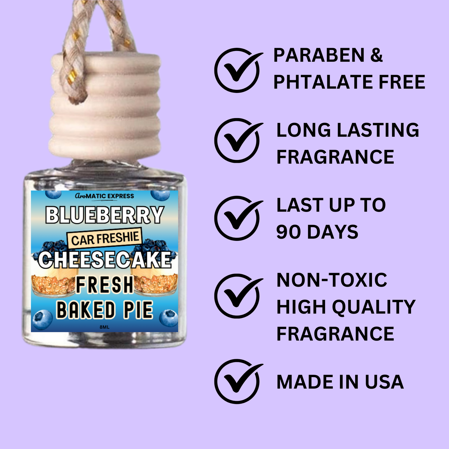 Blueberry Cheesecake Scented Car Freshie