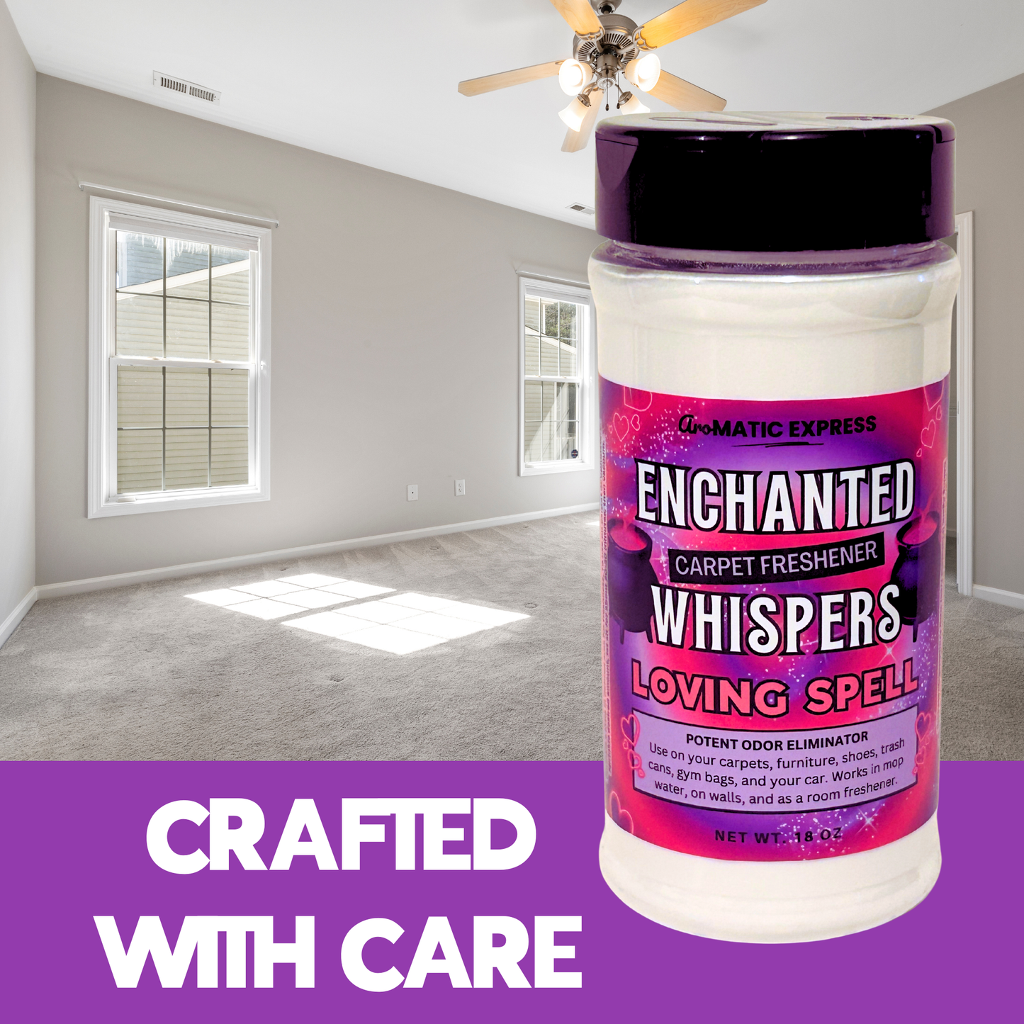 Loving Spell Carpet Freshener | 18oz Sprinkle Jar | Odor Eliminator Powder