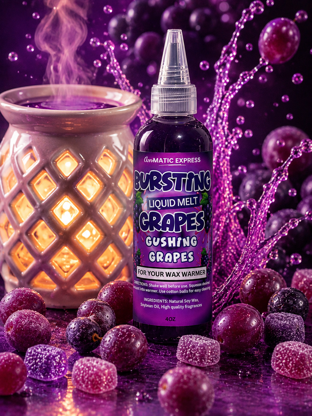 Liquid Wax Melts Bursting Grapes