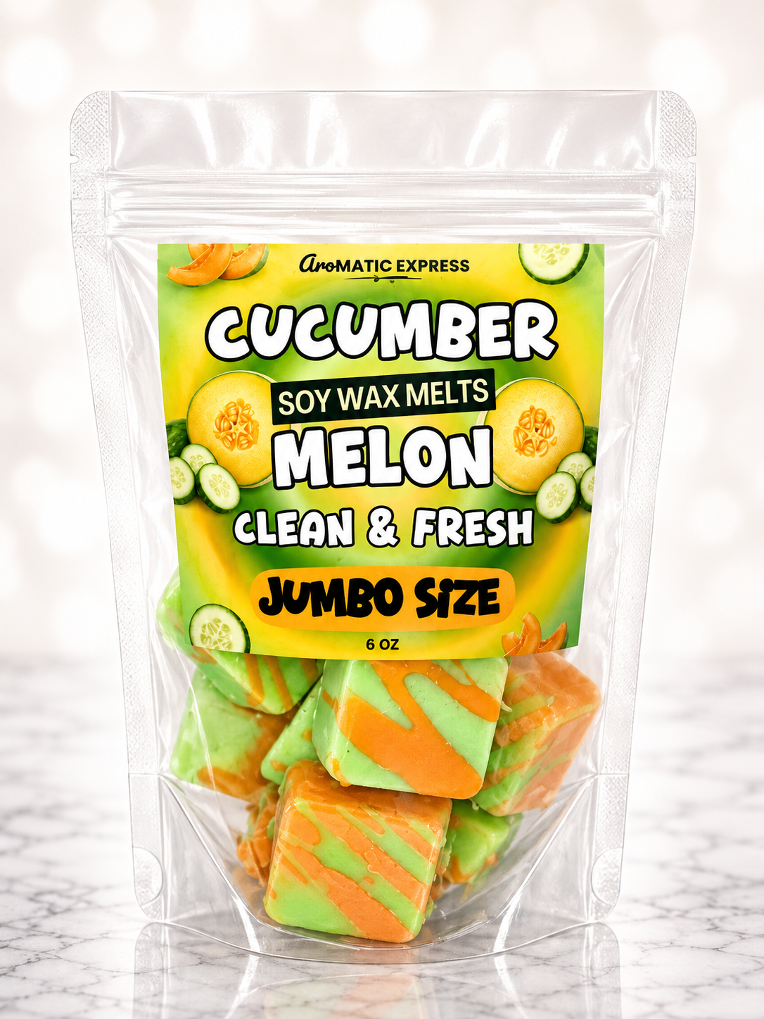 Cucumber Melon Jumbo Size Wax Melts 6oz Bag