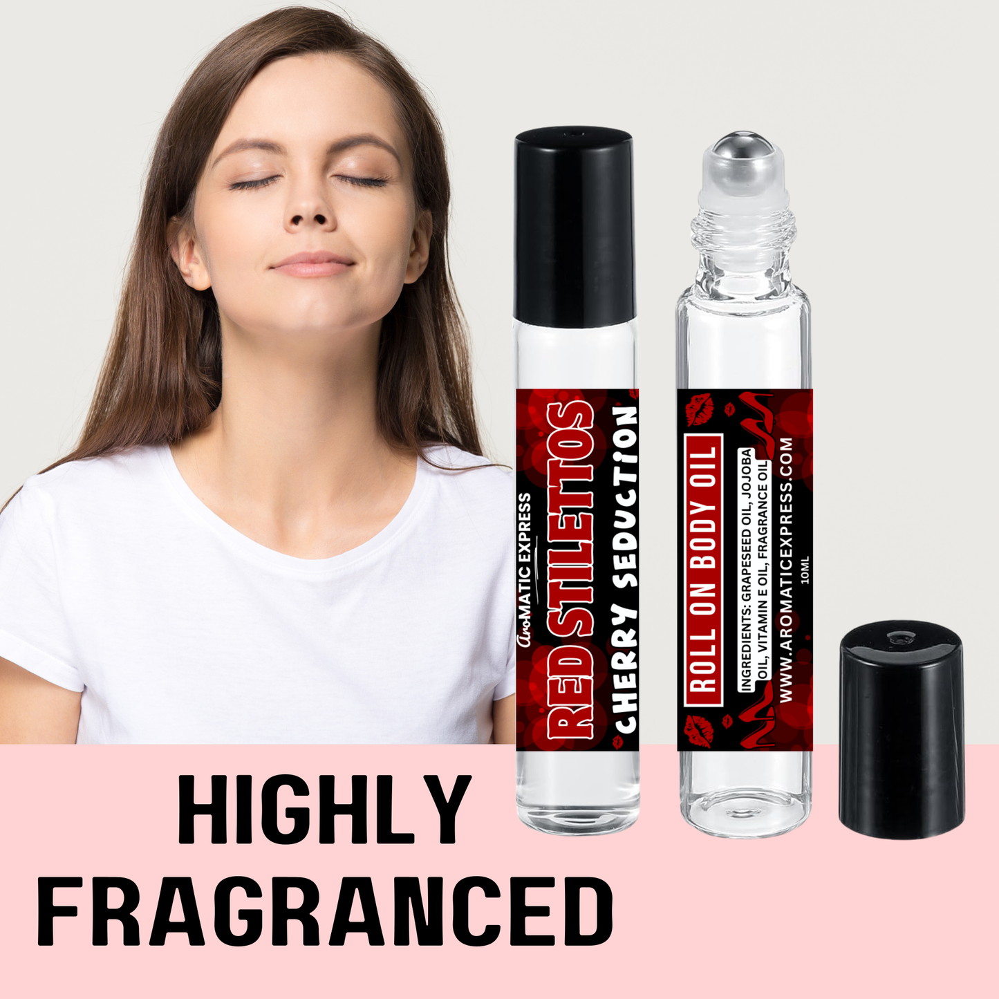 Red Stilettos Cherry Seduction Roll On Body Oil