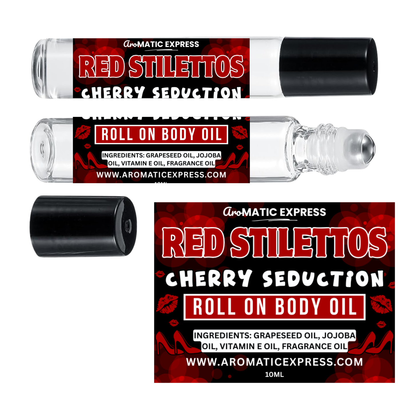 Red Stilettos Cherry Seduction Roll On Body Oil