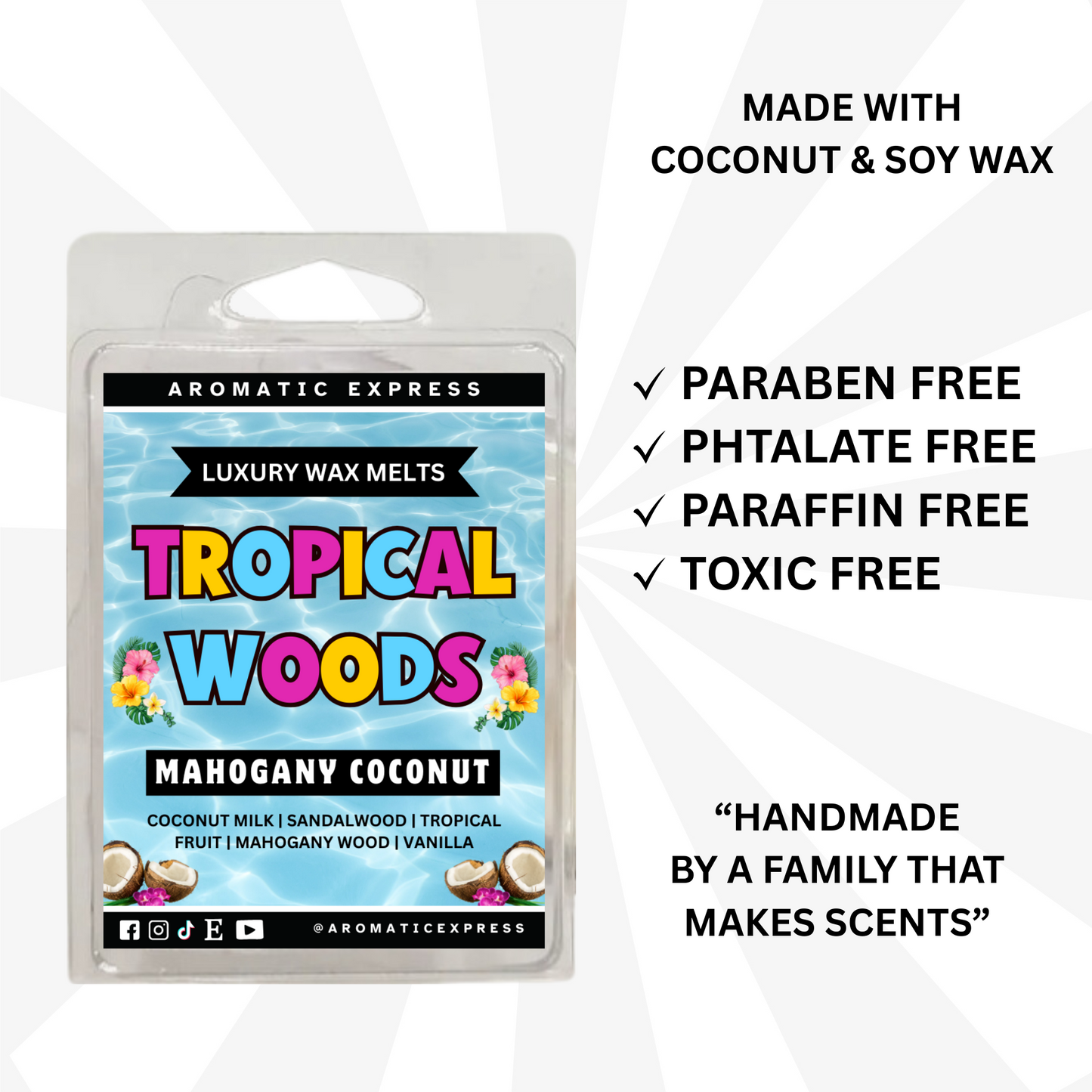 Tropical Woods Mahogany Coconut Luxury Wax Melt