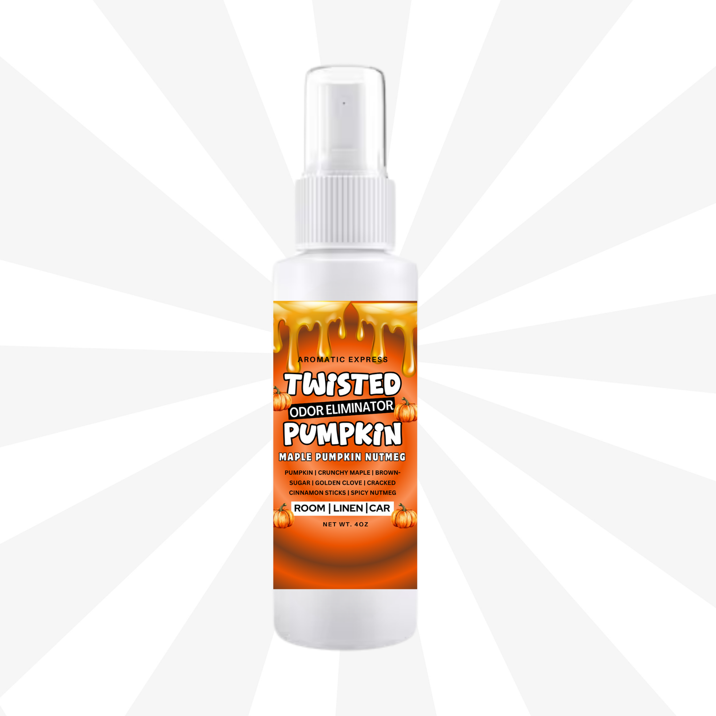 Twisted Pumpkin Room + Linen Air Freshener Spray | Odor Eliminator Spray | Bathroom Spray