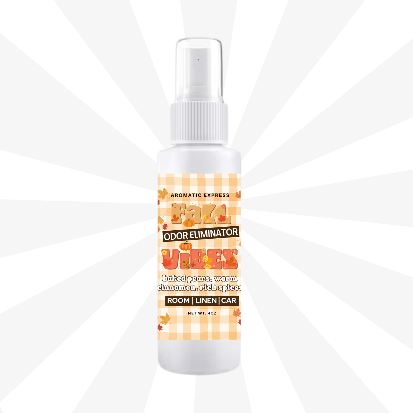 Fall Vibes Baked Pear & Cinnamons Room + Linen Air Freshener Spray | Odor Eliminator Spray | Bathroom Spray