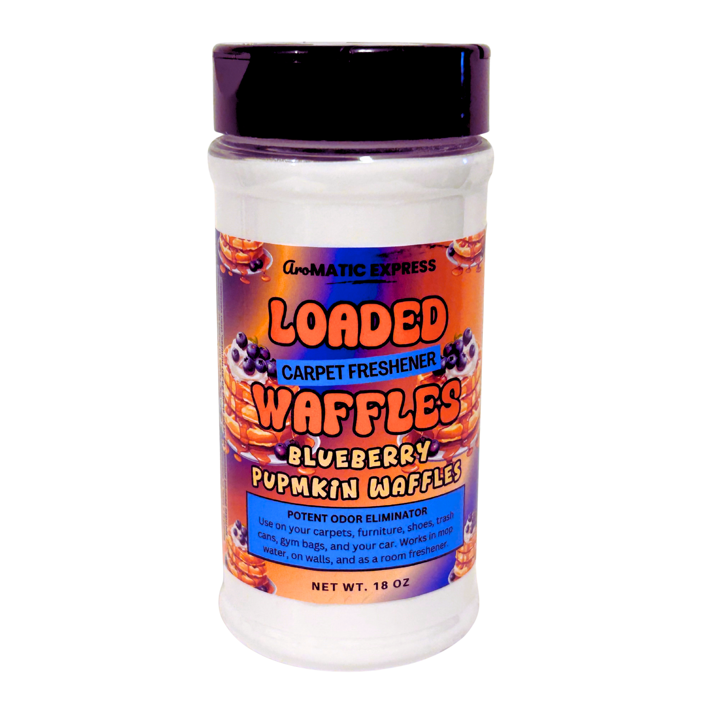 Loaded Waffles Carpet Freshener | 18oz Sprinkle Jar | Odor Eliminator Powder