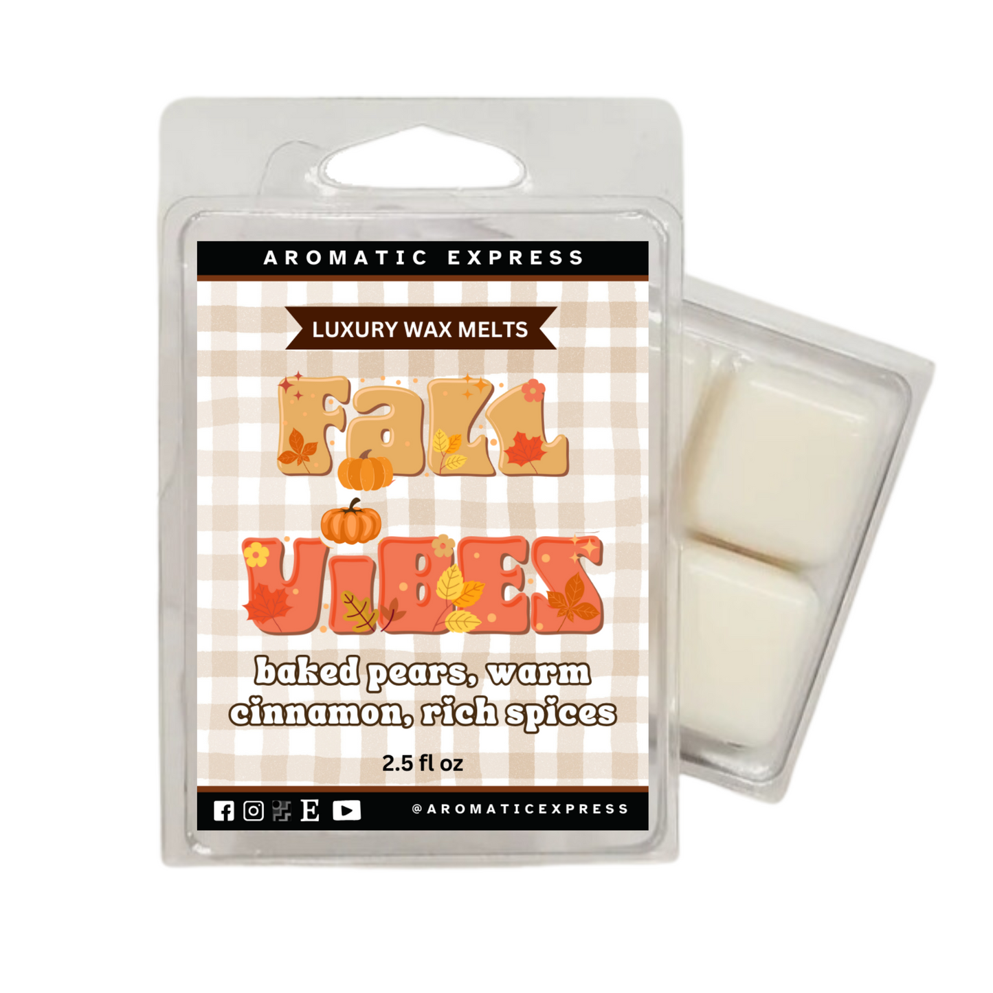 Fall Vibes Baked Pear & Cinnamon Luxury Wax Melt