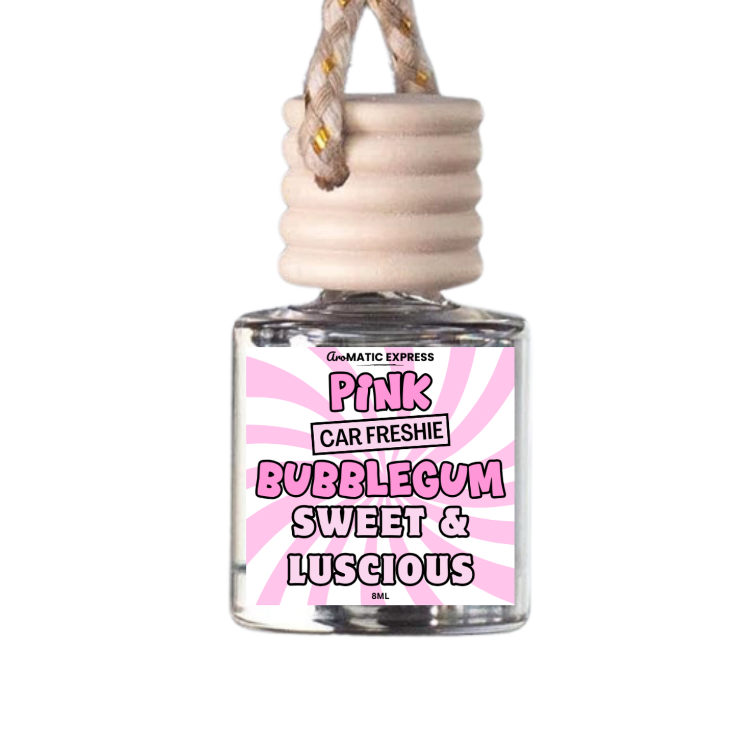 Pink Bubblegum Scented Car Freshie