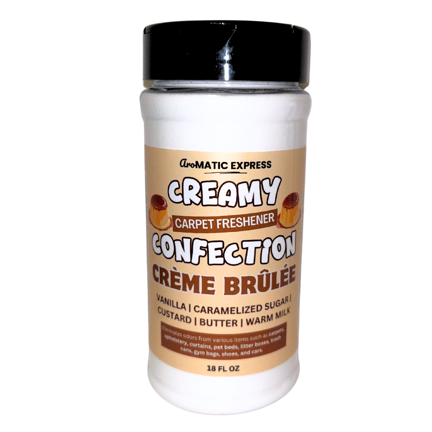 Creme Brulee Carpet Freshener | 10oz Sprinkle Jar | Odor Eliminator Powder