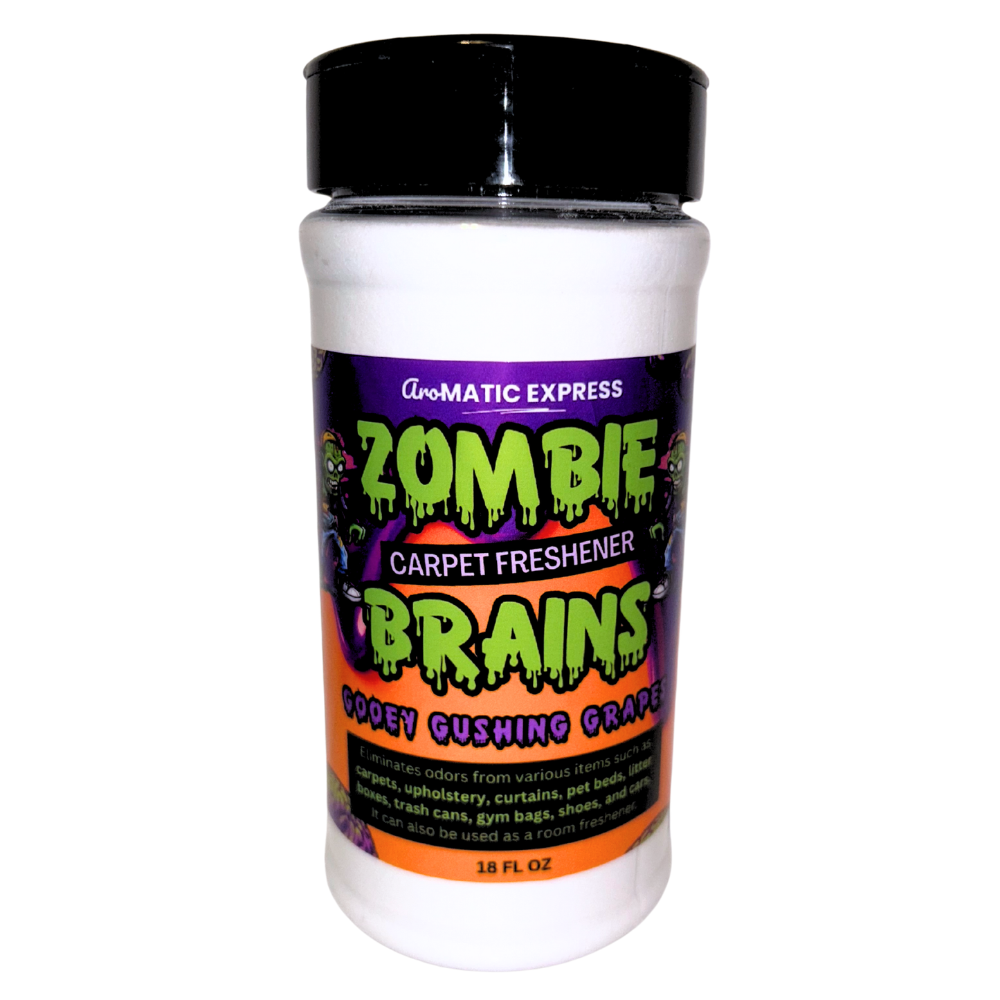 Zombie Brains Ooey Gushing Grapes Carpet Freshener | 18oz Sprinkle Jar | Odor Eliminator Powder