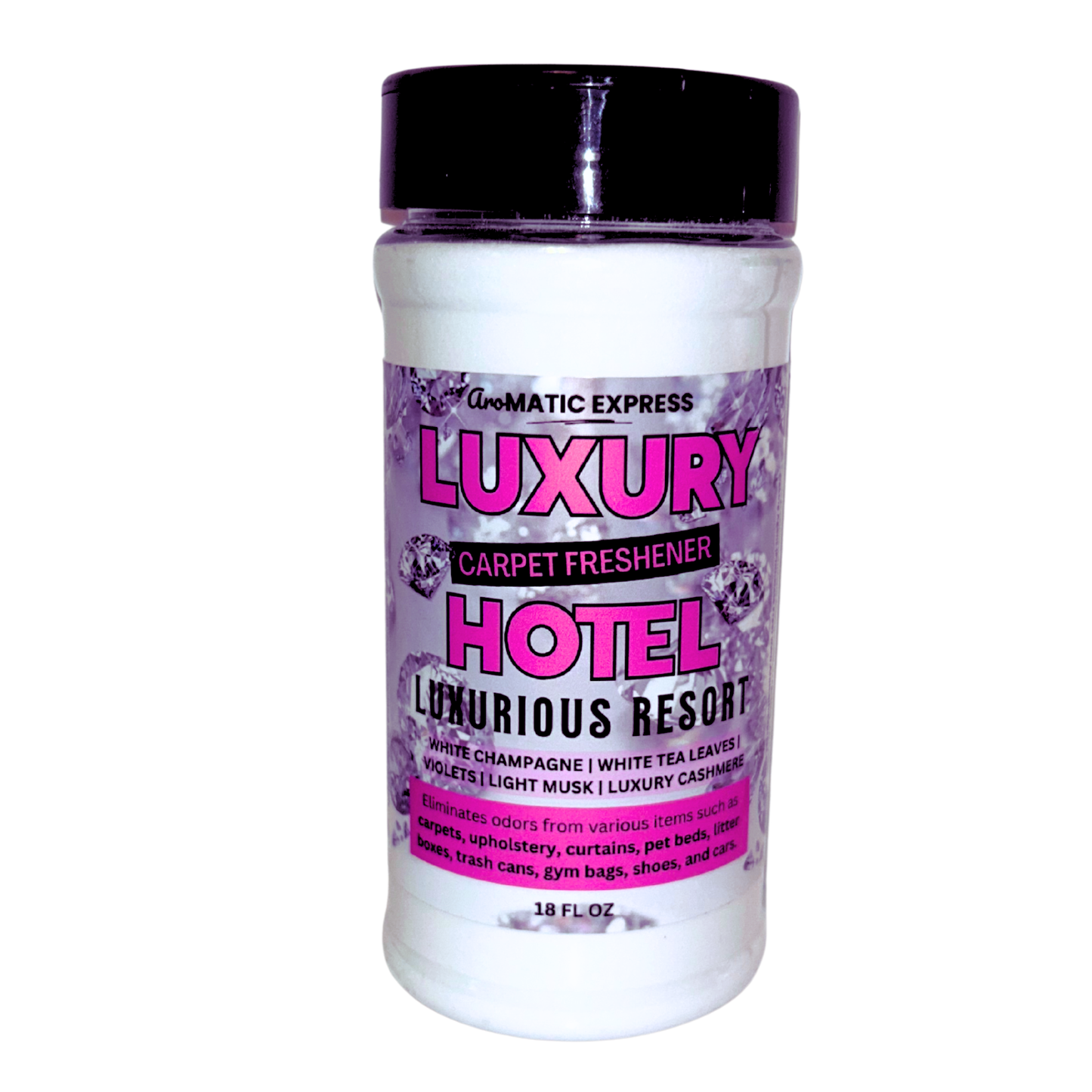 Luxury Hotel Carpet Freshener | 18oz Sprinkle Jar | Odor Eliminator Powder