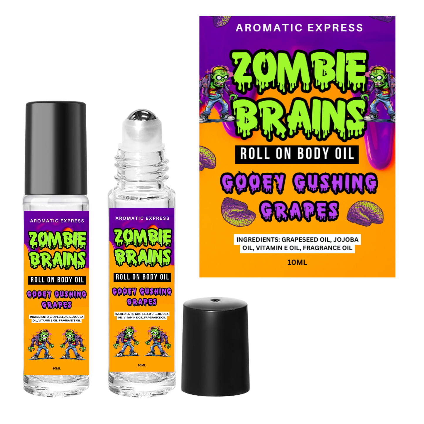 Zombie Brains Gushing Grapes Roll On Body Oil