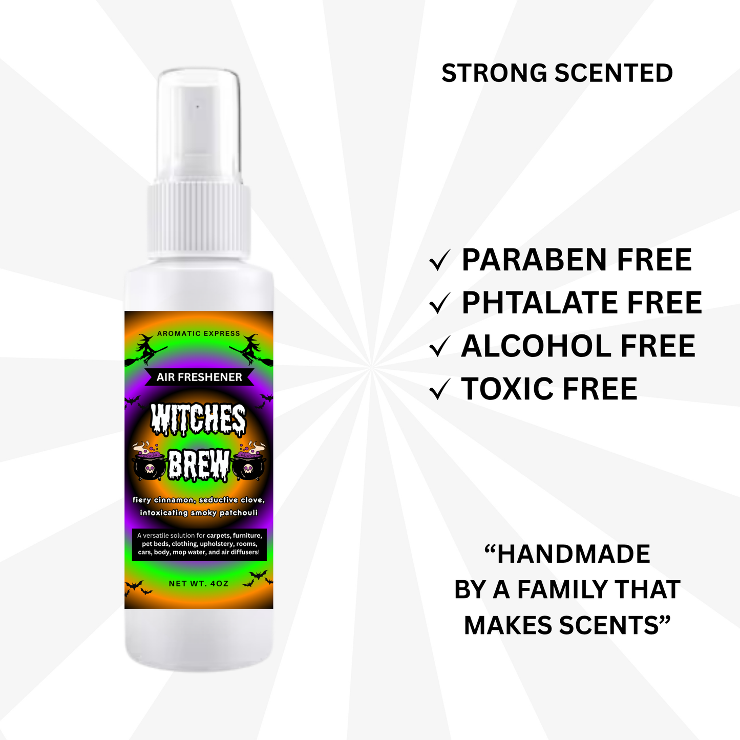 Witches Brew Room + Linen Air Freshener Spray | Odor Eliminator Spray | Bathroom Spray