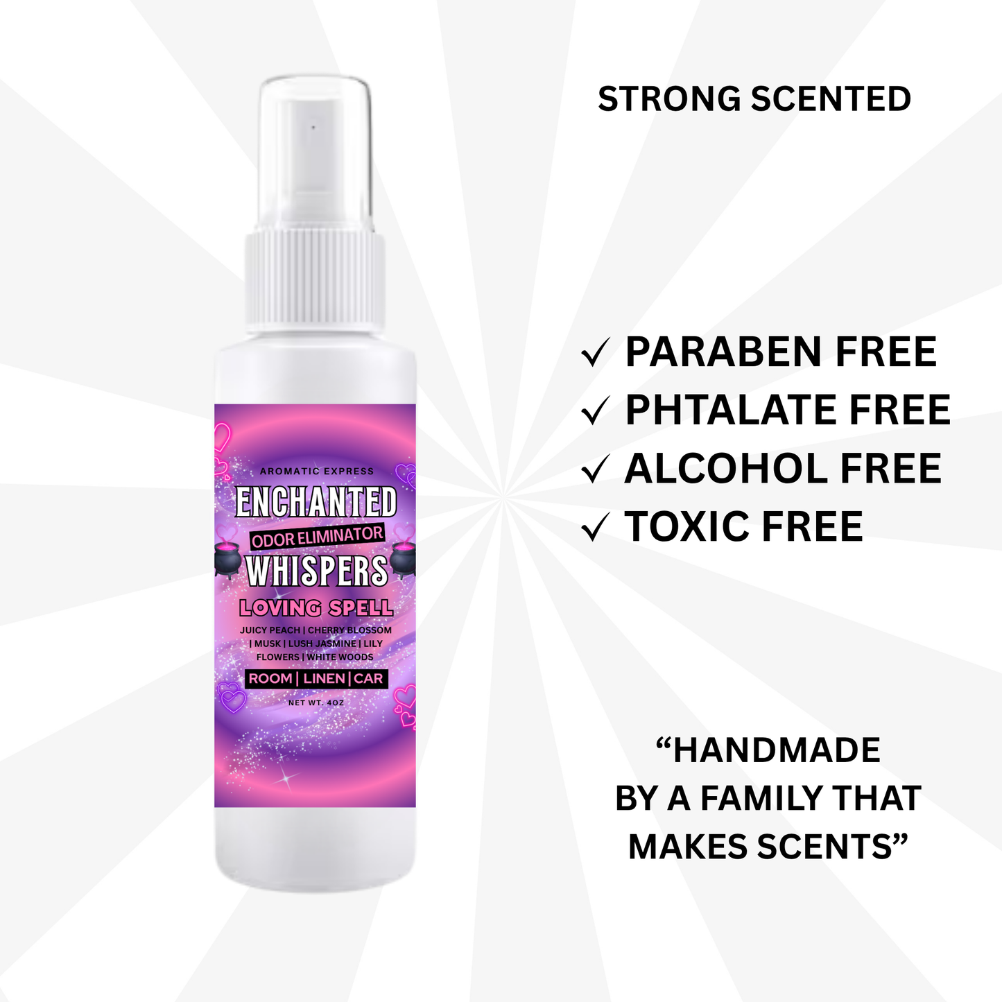 Loving Spell Enchanted Whispers Room + Linen Air Freshener Spray | Odor Eliminator Spray | Bathroom Spray)