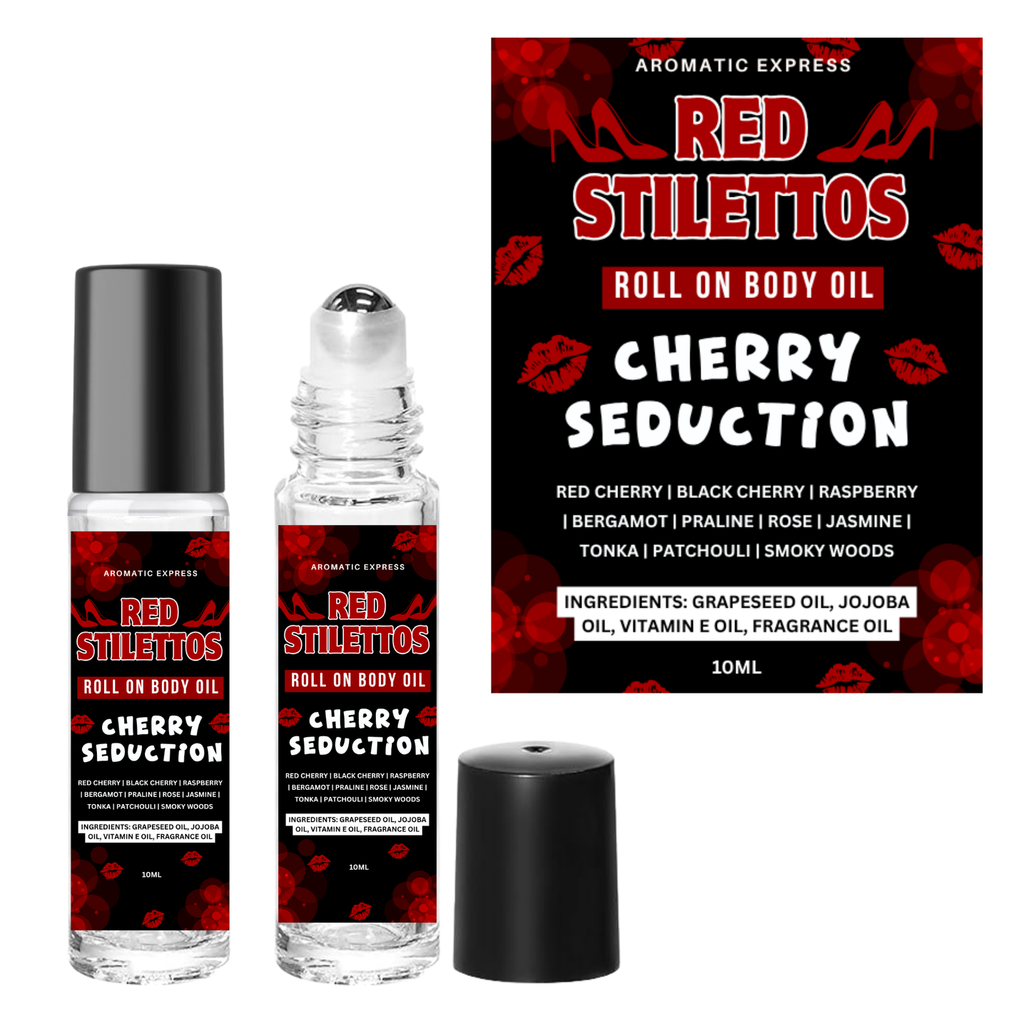 Red Stilettos Cherry Seduction Roll On Body Oil