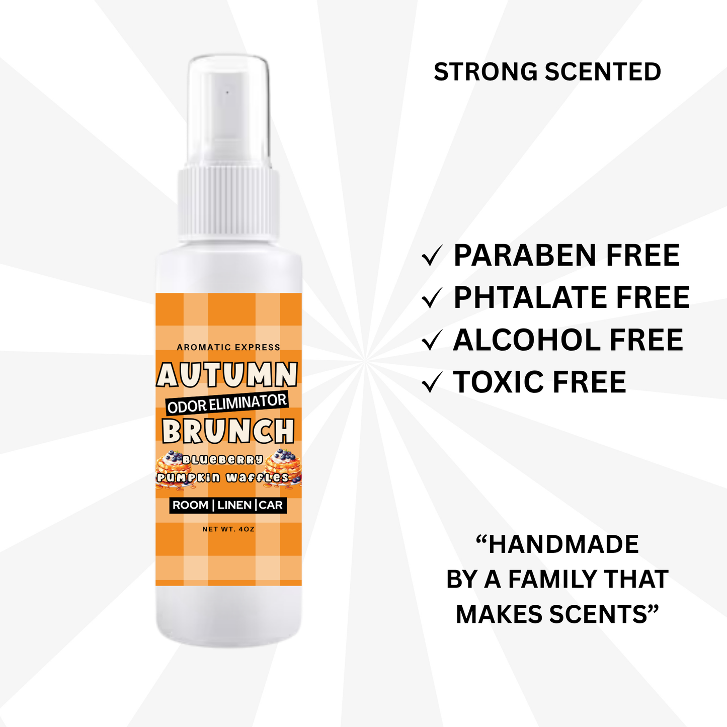 Autumn Brunch Blueberry Pumpkin Waffles Room + Linen Air Freshener Spray | Odor Eliminator Spray | Bathroom Spray