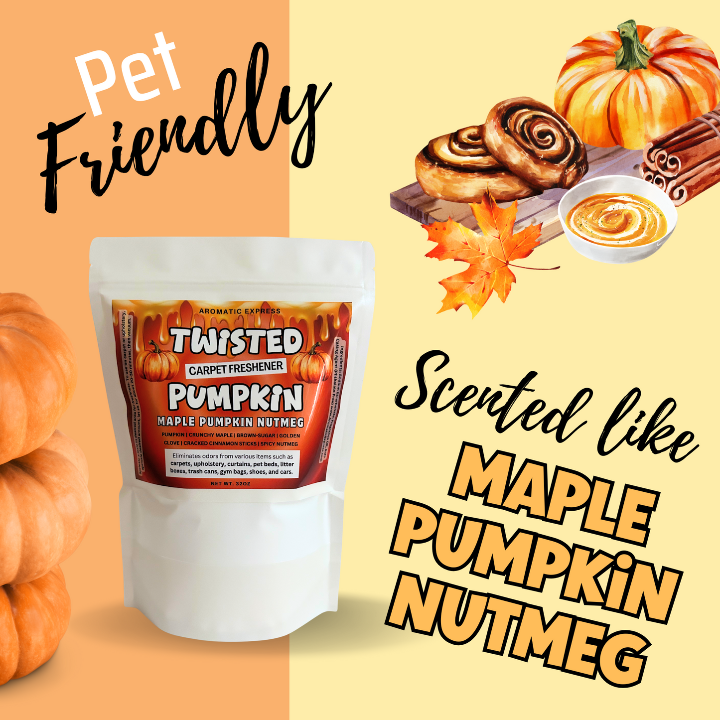 Twisted Pumpkin Maple Nutmeg Carpet Freshener 2LB Bag