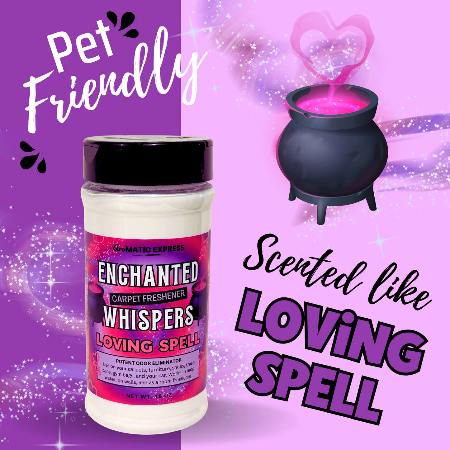 Loving Spell Carpet Freshener | 18oz Sprinkle Jar | Odor Eliminator Powder