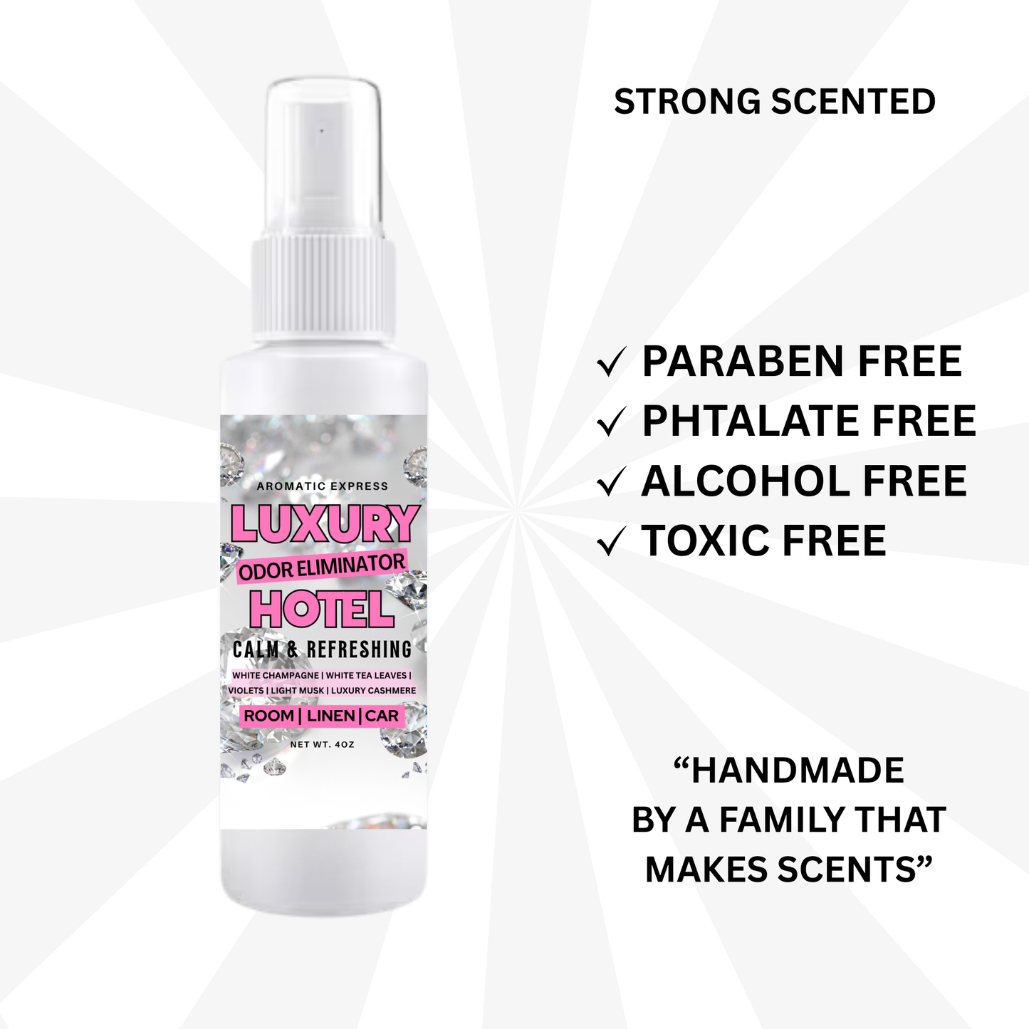 Luxury Hotel Room + Linen Air Freshener Spray | Odor Eliminator Spray | Bathroom Spray