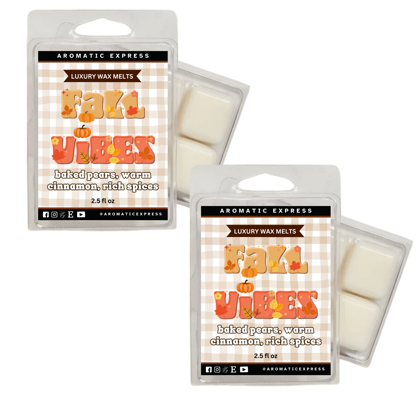 Fall Vibes Baked Pear & Cinnamon Luxury Wax Melt