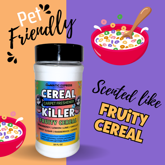 Cereal Killer Fruity Cereal Carpet Freshener | 18oz Sprinkle Jar | Odor Eliminator Powder