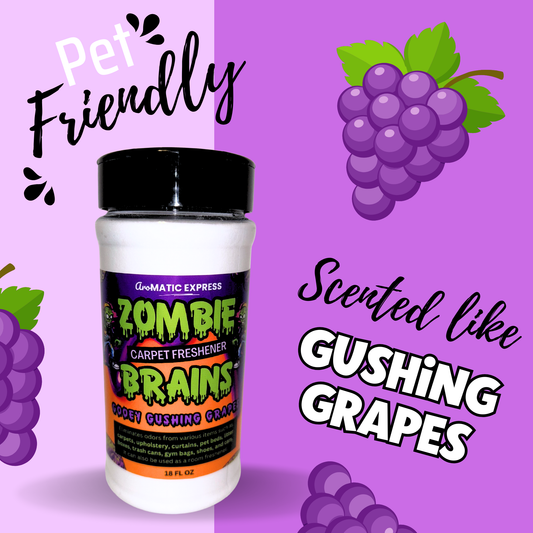Zombie Brains Ooey Gushing Grapes Carpet Freshener | 18oz Sprinkle Jar | Odor Eliminator Powder