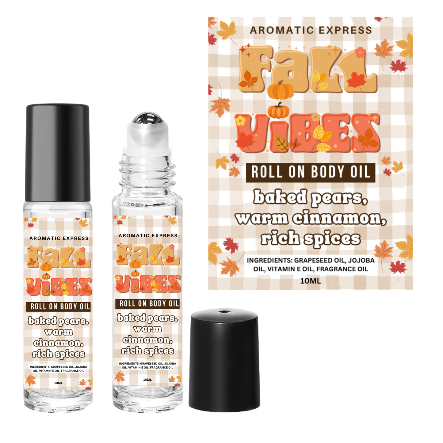 Fall Vibes Baked Pear & Cinnamon Roll On Body Oil