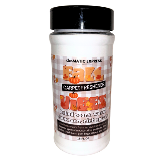 Fall Vibes Baked Pear & Cinnamon Carpet Freshener | 18oz Sprinkle Jar | Odor Eliminator Powder