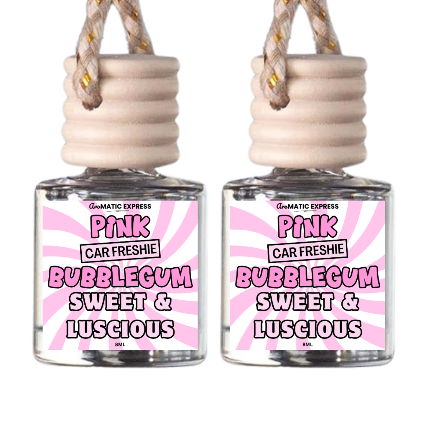 Pink Bubblegum Scented Car Freshie