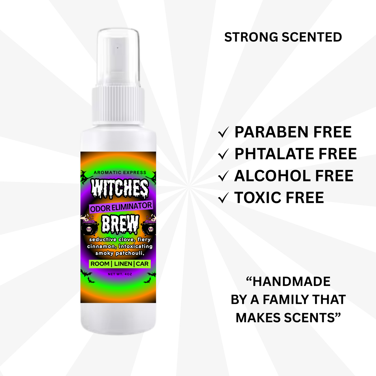 Witches Brew Room + Linen Air Freshener Spray | Odor Eliminator Spray | Bathroom Spray