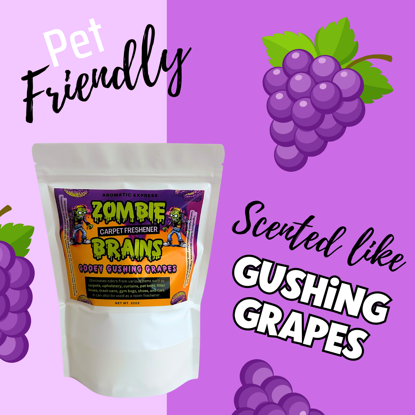 Zombie Brains Gushing Grapes Carpet Freshener 2LB Bag