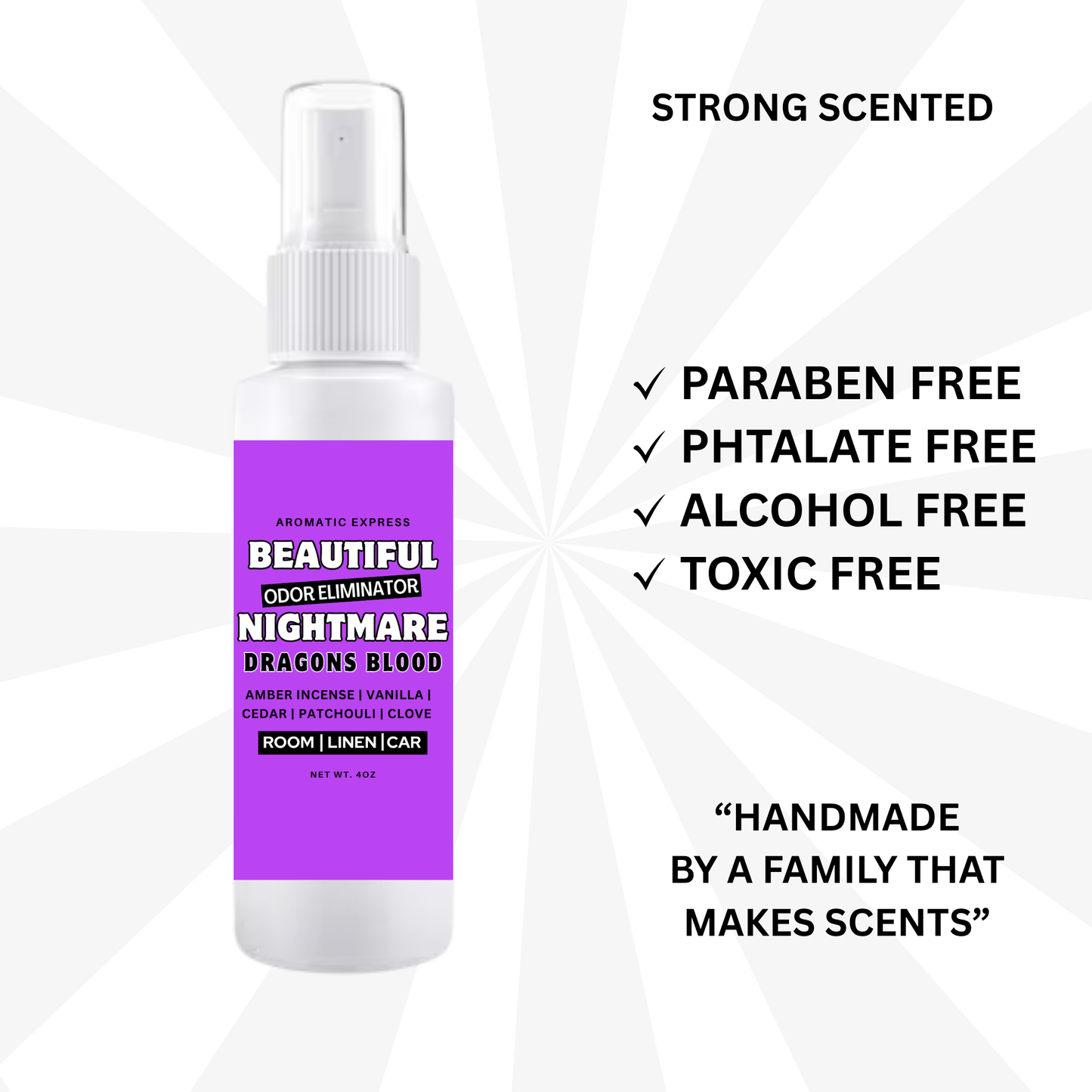 Beautiful Nightmare Dragons Blood Room + Linen Air Freshener Spray | Odor Eliminator Spray | Bathroom Spray