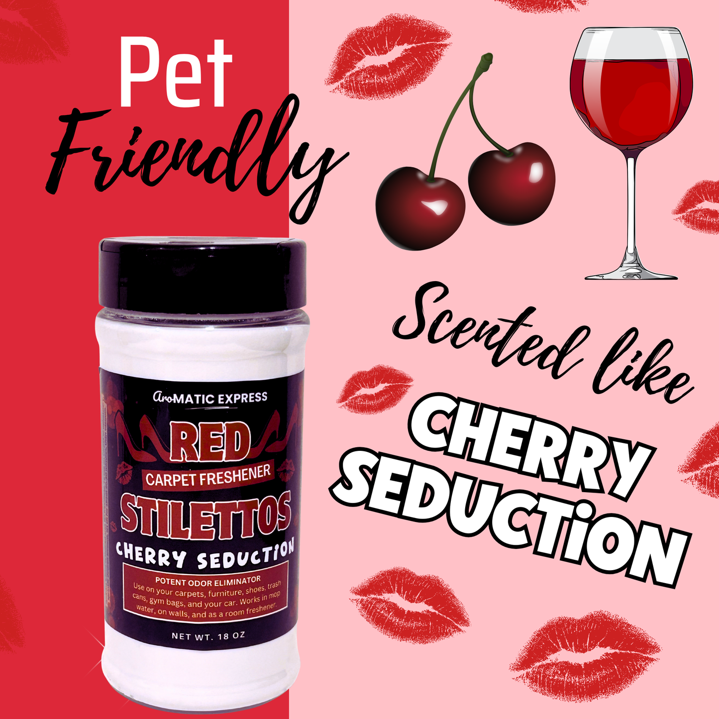 Red Stilettos Carpet Freshener | 108oz Sprinkle Jar | Odor Eliminator Powder