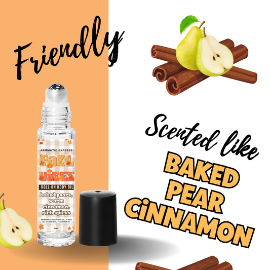 Fall Vibes Baked Pear & Cinnamon Roll On Body Oil