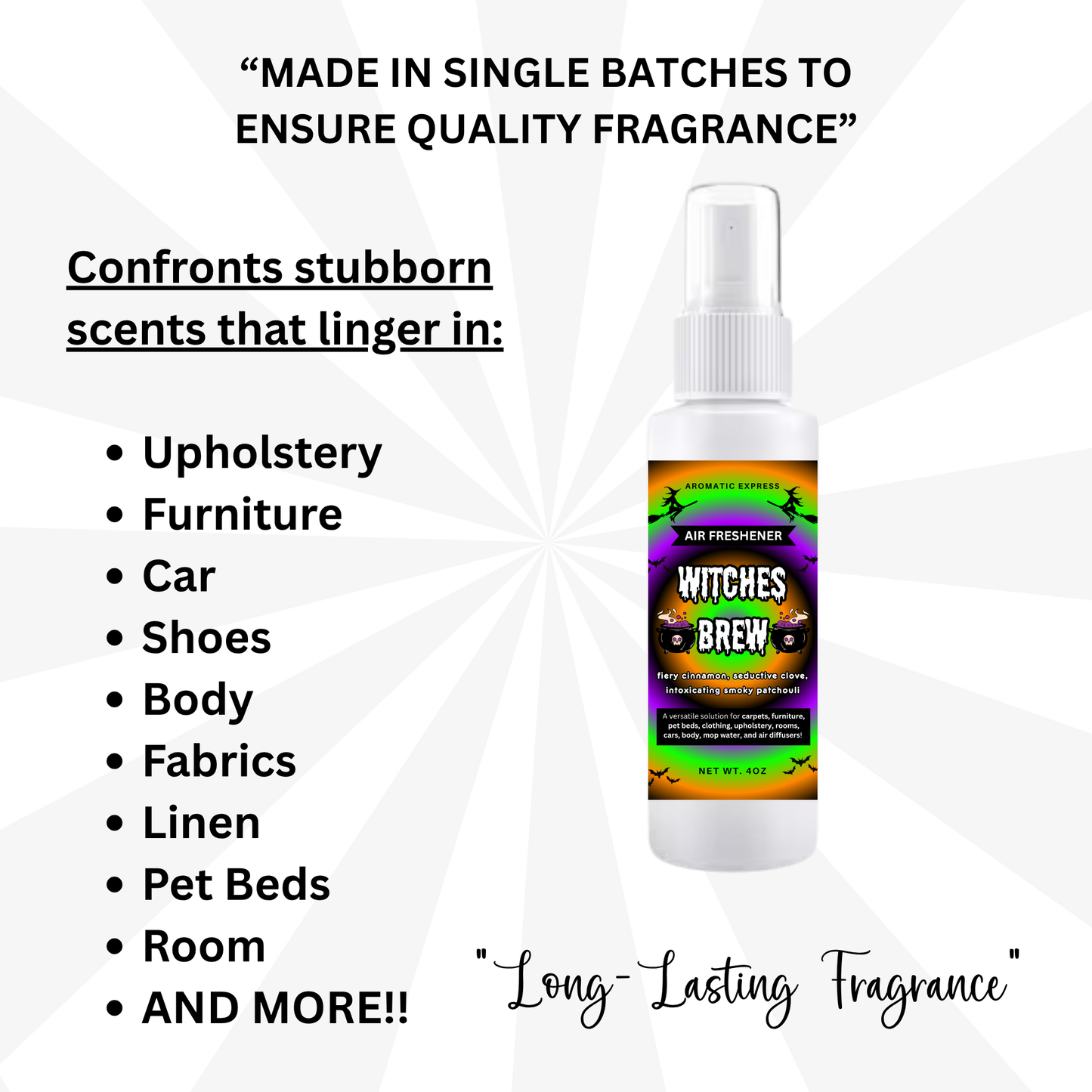 Witches Brew Room + Linen Air Freshener Spray | Odor Eliminator Spray | Bathroom Spray