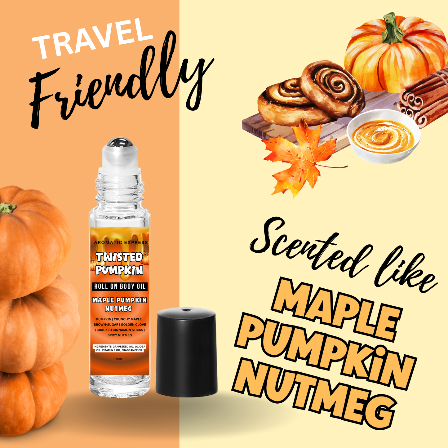 Twisted Pumpkin Maple Nutmeg Roll On Body Oil