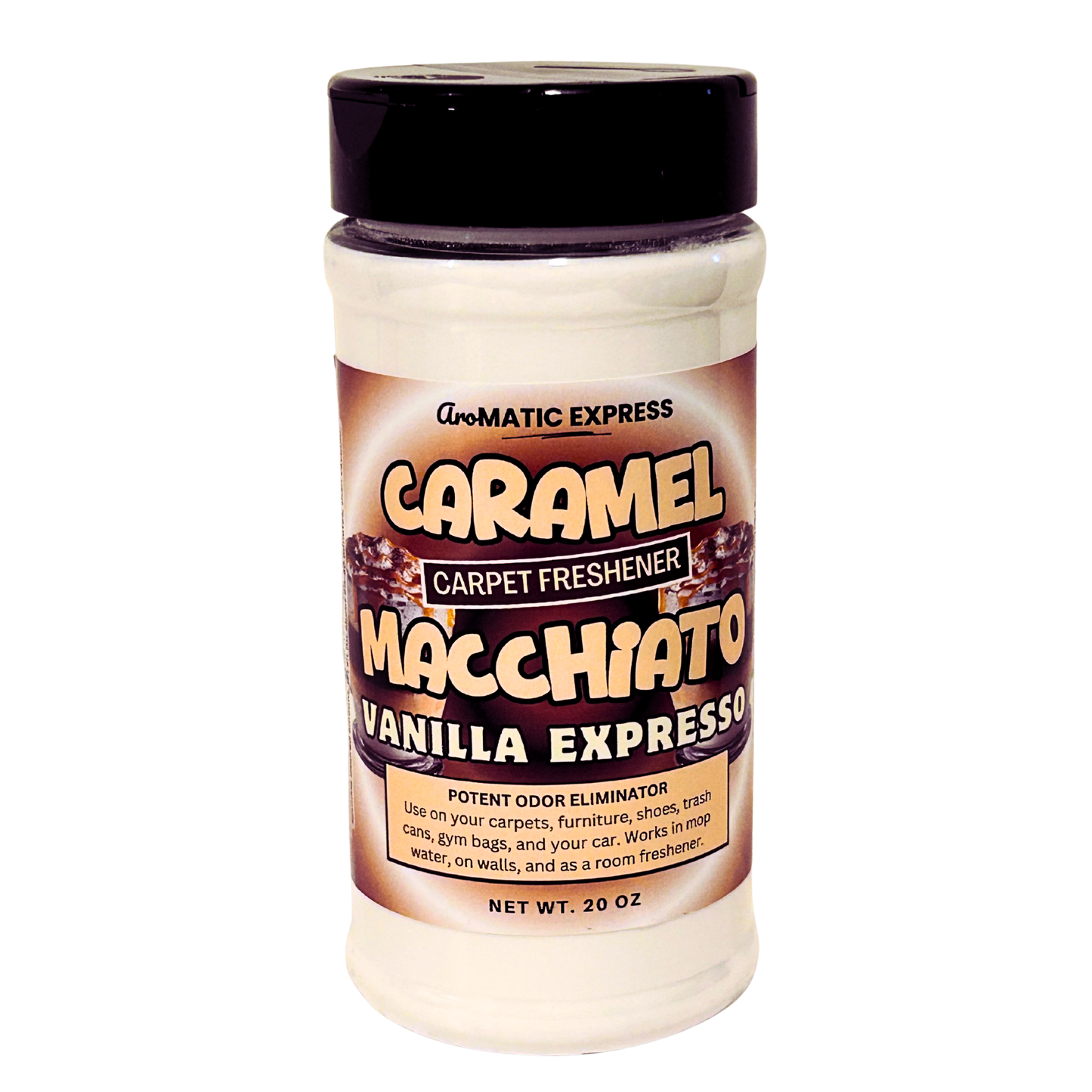 Caramel Macchiato Frosting Carpet Freshener | 18oz Sprinkle Jar | Odor Eliminator Powder
