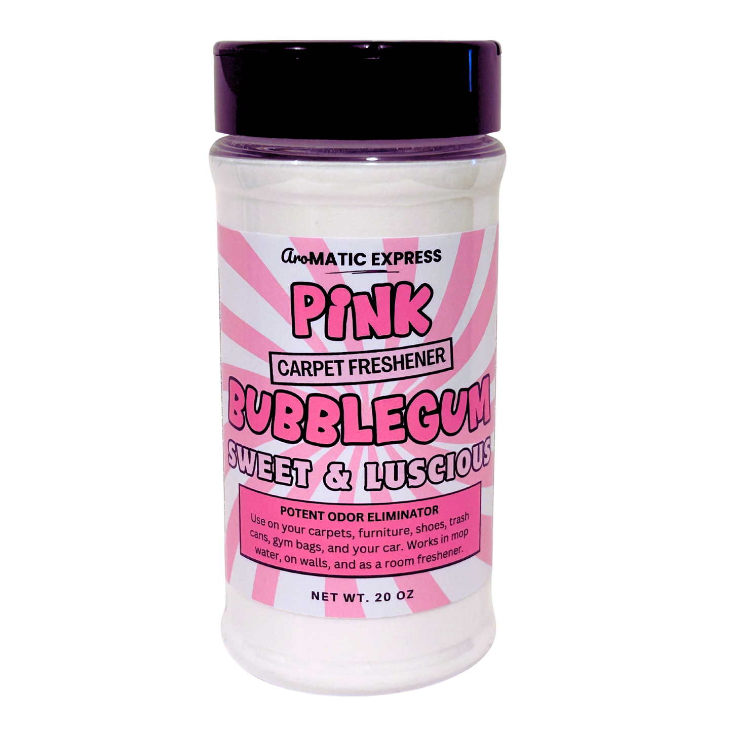 Pink Bubblegum Carpet Freshener | 18 oz Sprinkle Jar | Odor Eliminator Powder