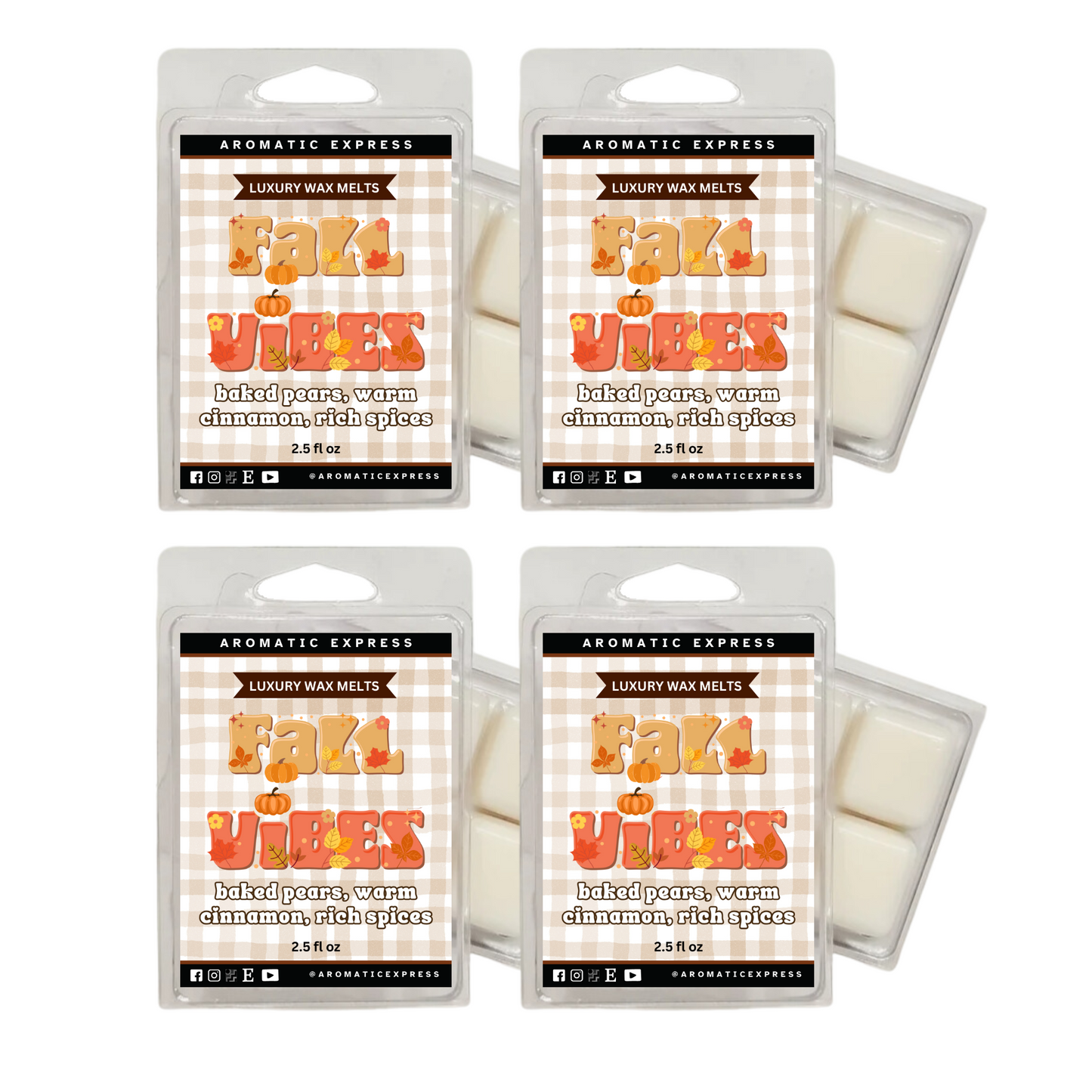 Fall Vibes Baked Pear & Cinnamon Luxury Wax Melt