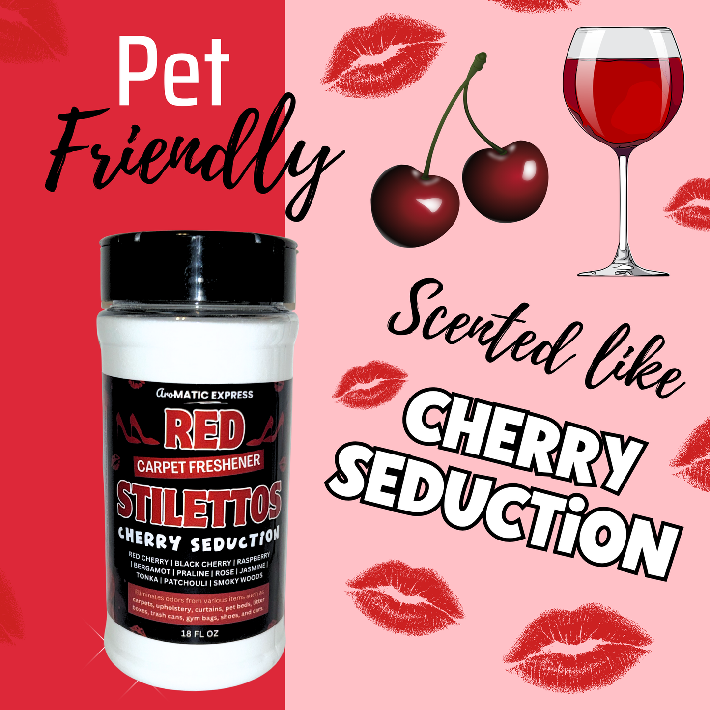Red Stilettos Carpet Freshener | 108oz Sprinkle Jar | Odor Eliminator Powder
