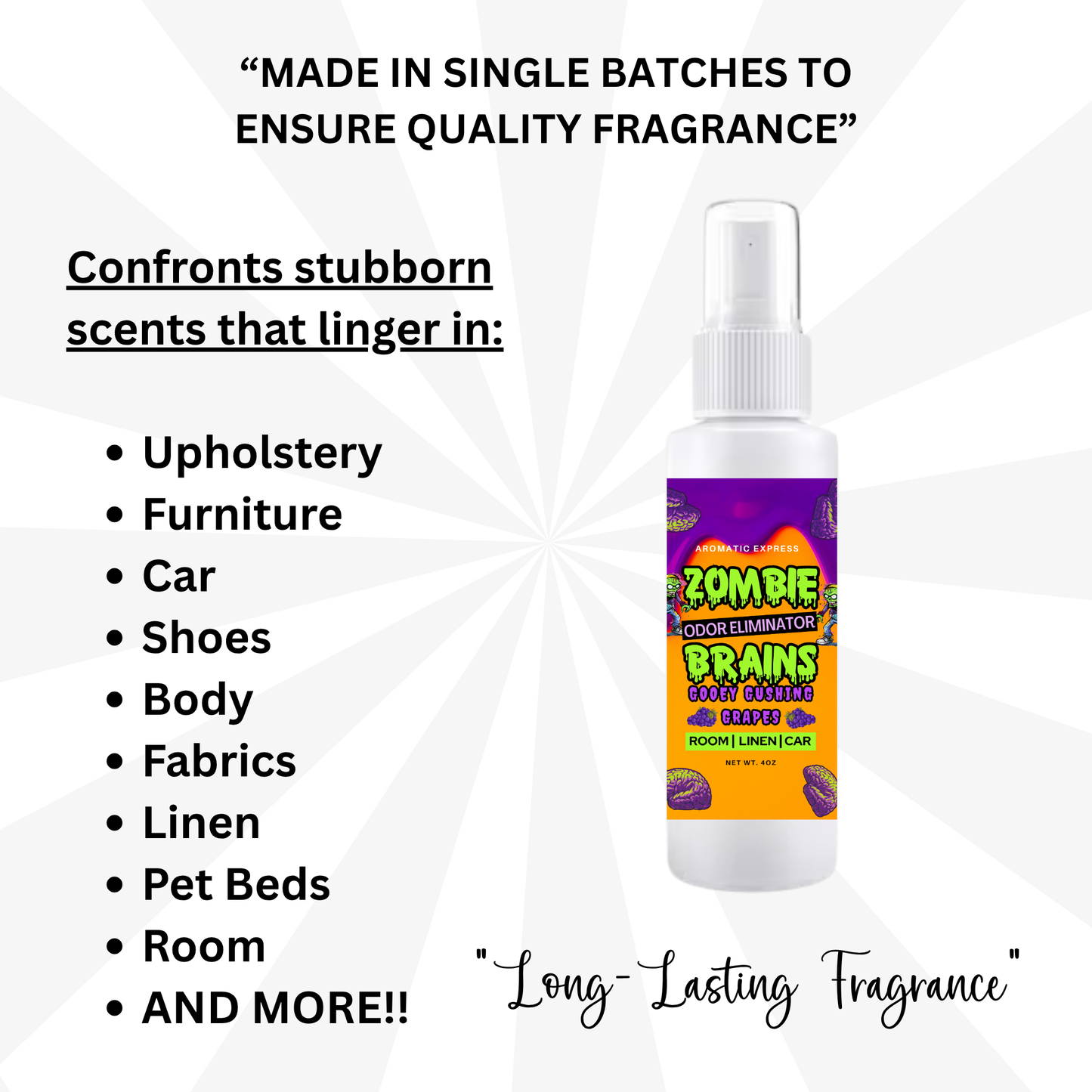 Zombie Brains Gushing Grapes Room + Linen Air Freshener Spray | Odor Eliminator Spray | Bathroom Spray (Copy)